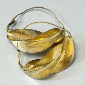 African Brass Leaf Earrings
